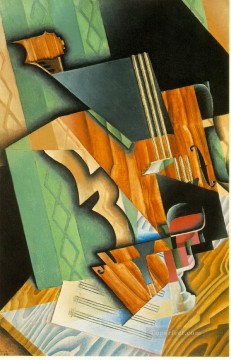  1915 Painting - violin and glass 1915 Juan Gris